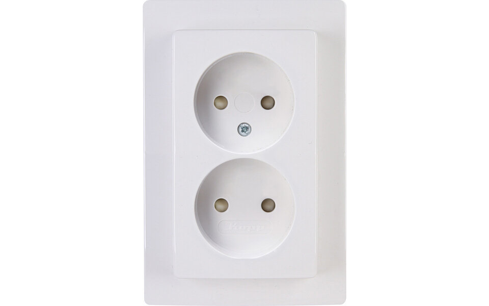 KOPP KOPP Paris HK05 Flush-Mounted Wall Socket - Double Socket with Child Safety, LED Accessories Arctic Gloss White
