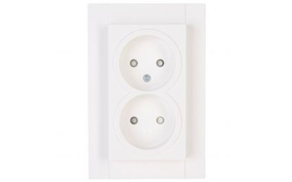 KOPP KOPP Wandcontactdoos Athenis HK07 - Dubbel, Kinderbeveiligd & LED Toebehoren