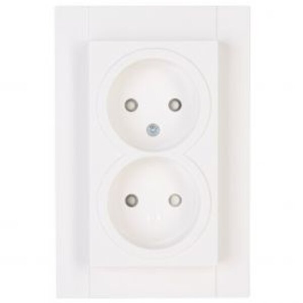 KOPP KOPP Wandcontactdoos Athenis HK07 - Dubbel, Kinderbeveiligd & LED Toebehoren