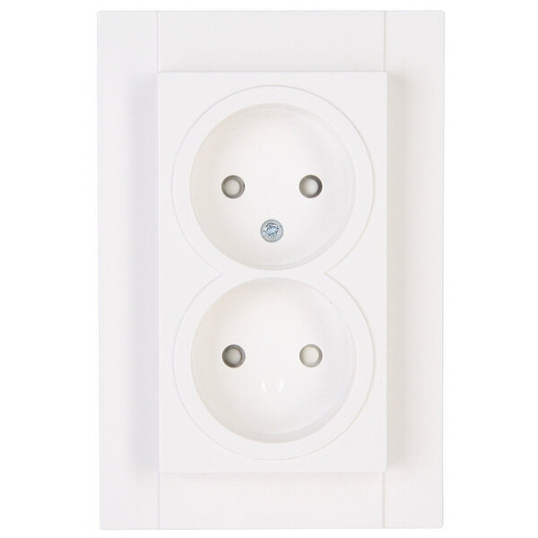 KOPP KOPP Wandcontactdoos Athenis HK07 - Dubbel, Kinderbeveiligd & LED Toebehoren