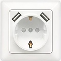 Aigi Cika wall socket - Flush-mounted single socket with 2 USB & LED accessories
