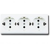3-way grounded wall socket white - LED accessories