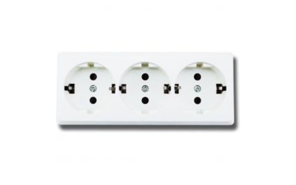 HLW LED Aigi Kuta triple grounded wall socket white - ideal LED accessories HLW LED Aigi Kuta triple grounded wall socket white - ideal LED accessories