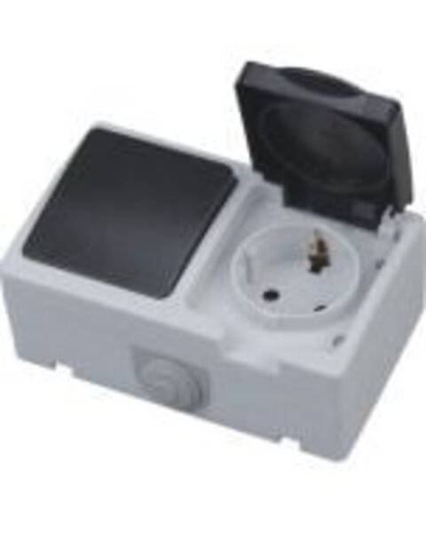 KOPP KOPP Wandcontactdoos Paris HK05 - Inbouw Enkel Stopcontact met Kinderbeveiliging LED Toebehoren