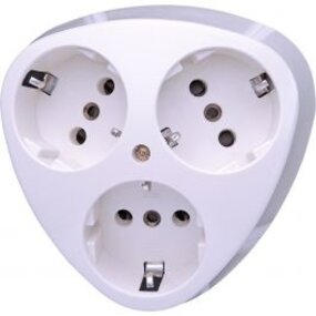 KOPP 3-way Wall Socket - Arctic Gloss White | LED accessories