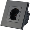 Viron Wimo Smart WiFi Wall Socket 1-way with Grounding and Black Glass Cover Frame