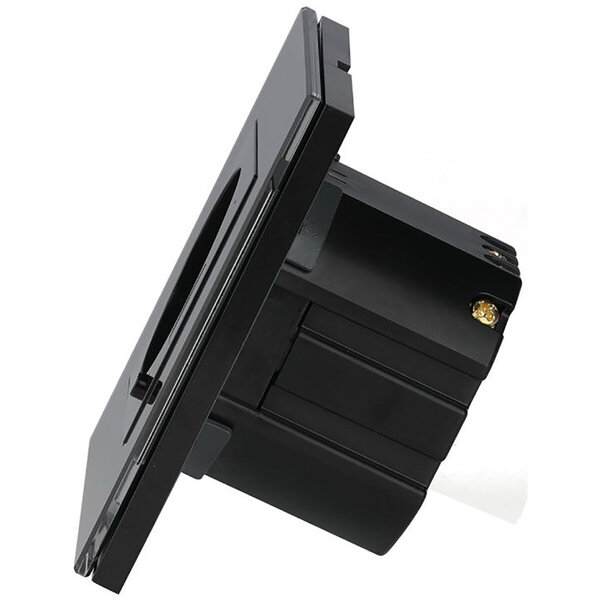 HLW LED Viron Wimo Smart WiFi Wandcontactdoos 1-voudig met Randaarde en Zwart Glazen Afdekraam