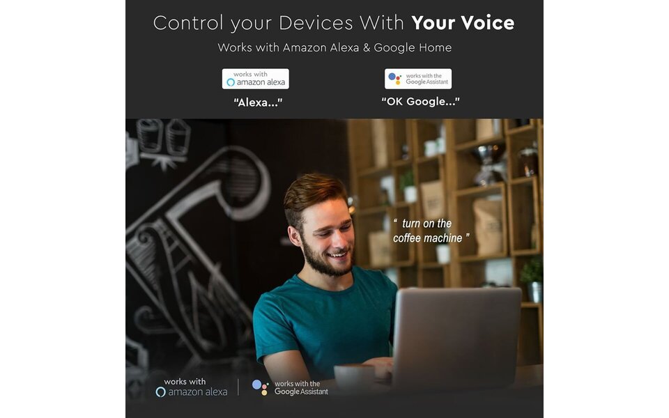 HLW LED Viron Wimo Smart WiFi Wandcontactdoos 1-voudig Geaard met LED Toebehoren