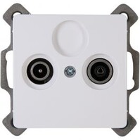 KOPP Televisie/Radio Contactdoos Coax - LED Toebehoren Arctic Wit