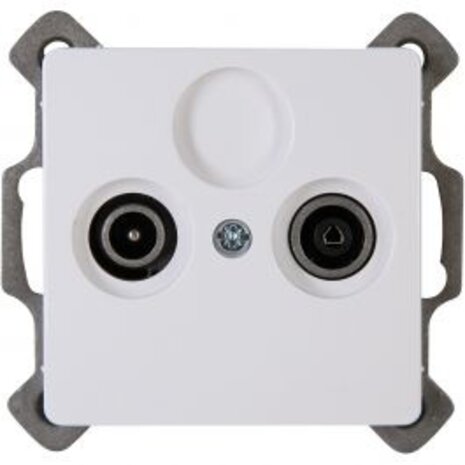 KOPP Built-in Television/Radio Socket - Wall Coax - LED Accessories Arctic Gloss White