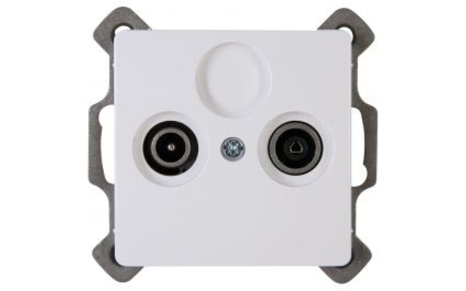 KOPP KOPP Built-in Television/Radio Socket - Wall Coax - LED Accessories Arctic Gloss White