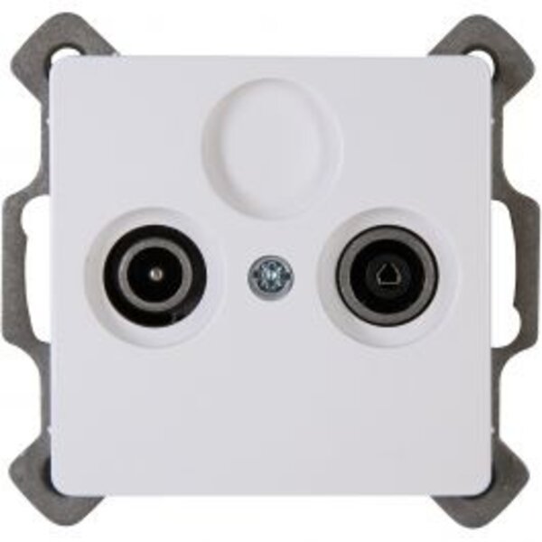 KOPP KOPP Inbouw Televisie/Radio Contactdoos - Wandcoax - LED Toebehoren Arctic Glans Wit