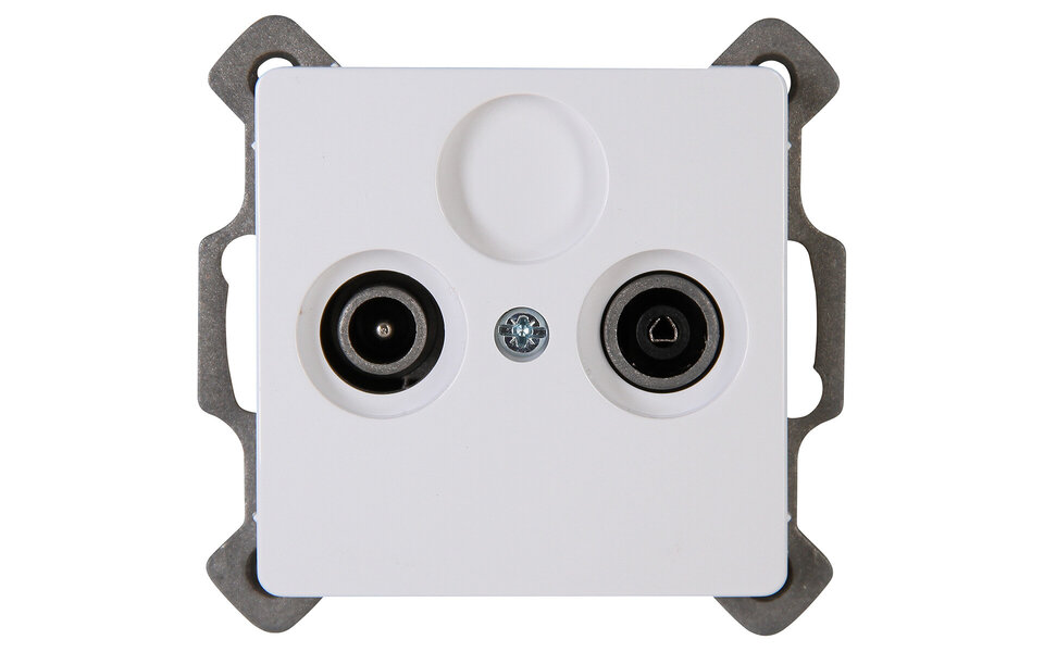 KOPP KOPP Inbouw Televisie/Radio Contactdoos - Wandcoax - LED Toebehoren Arctic Glans Wit KOPP KOPP Inbouw Televisie/Radio Contactdoos - Wandcoax - LED Toebehoren Arctic Glans Wit