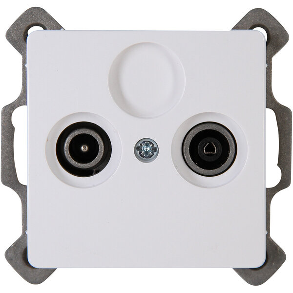 KOPP KOPP Built-in Television/Radio Socket - Wall Coax - LED Accessories Arctic Gloss White