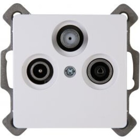 KOPP Television/Radio/Satellite Built-in Wall Socket - Arctic Gloss White LED accessories