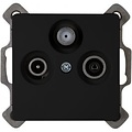 KOPP Flush-Mount Coax Wall Socket Matte Black – Ideal LED accessory for TV, Radio & Satellite