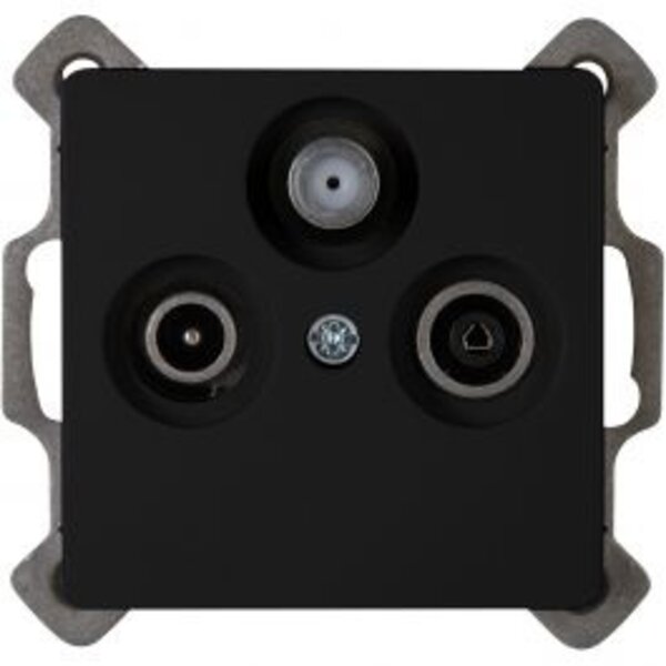KOPP KOPP Flush-Mount Coax Wall Socket Matte Black – Ideal LED accessory for TV, Radio & Satellite