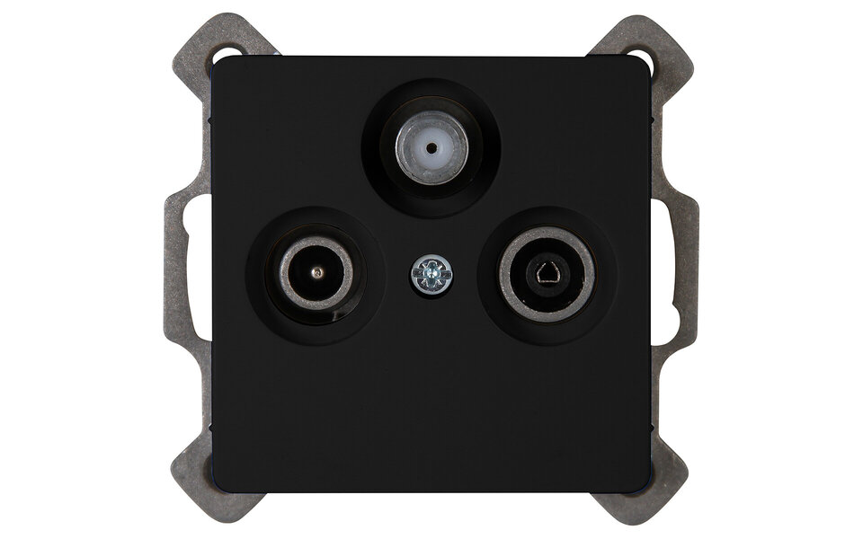KOPP KOPP Flush-Mount Coax Wall Socket Matte Black – Ideal LED accessory for TV, Radio & Satellite