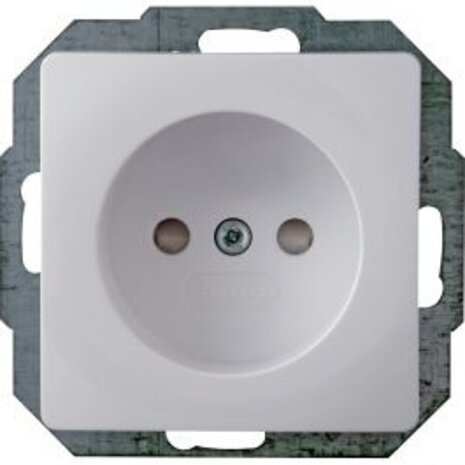 KOPP Paris HK05 - Flush-mounted wall socket 1-gang with child safety, Arctic Gloss White