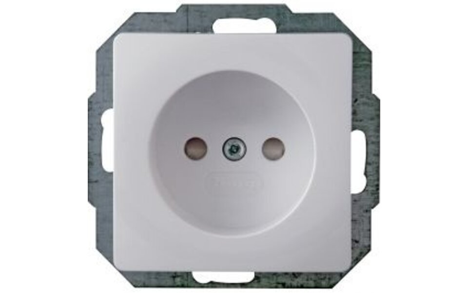 KOPP KOPP Paris HK05 - Flush-mounted wall socket 1-gang with child safety, Arctic Gloss White KOPP KOPP Paris HK05 - Flush-mounted wall socket 1-gang with child safety, Arctic Gloss White