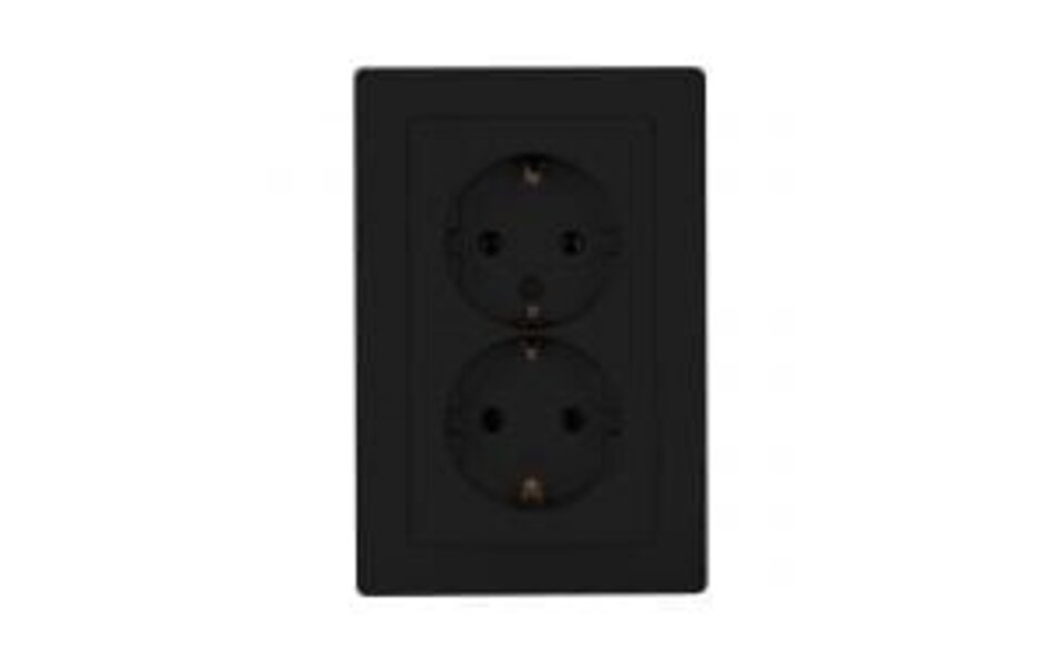 Q-LINK Q-LINK Double Wall Socket Matte Black | Safe & Stylish LED Accessories