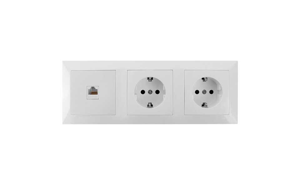 HLW LED UTP RJ45 2-way socket with earth connection & LED accessories - Flush-mounted wall socket, white HLW LED UTP RJ45 2-way socket with earth connection & LED accessories - Flush-mounted wall socket, white