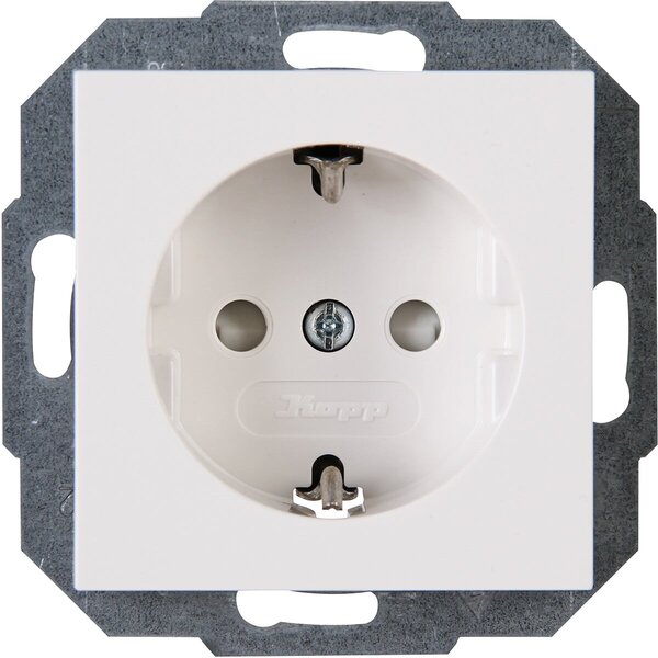 KOPP KOPP Athenis HK07 Wall Socket - Single Socket with Child Safety and Grounding - LED accessories