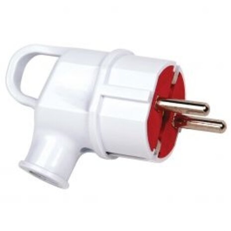 Velis Schuko Plug White - Angled with Grounding, Ideal LED Accessories