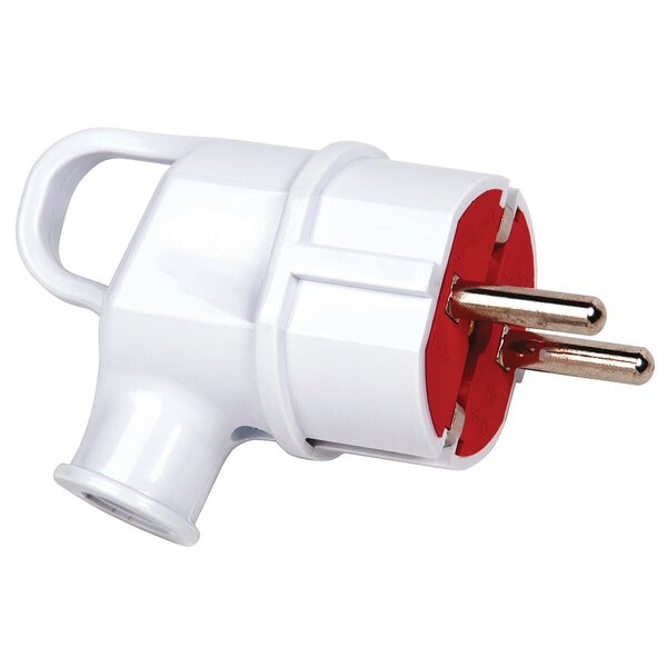 HLW LED Velis Schuko Plug White - Angled with Grounding, Ideal LED Accessories