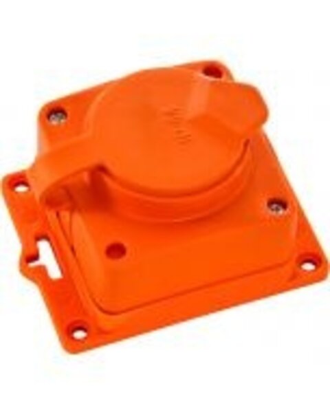 HLW LED Splash-proof Schuko Plug Orange IP44 with Earth Connection & Handle - LED Accessories