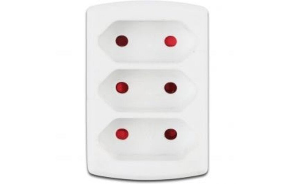 HLW LED Socket Splitter 3680W - 3 Sockets Matte White | LED Accessories Plug