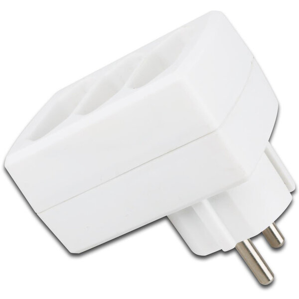 HLW LED Socket Splitter 3680W - 3 Sockets Matte White | LED Accessories Plug