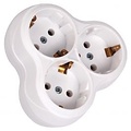 Velis Socket Splitter - 3 Sockets, Earth Connection & White - Ideal for LED accessories and plugs