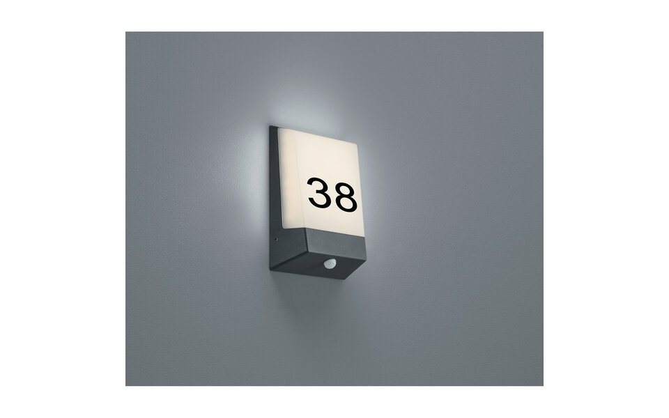 HLW LED Trion Kasky 9W LED Huisnummer Verlichting met Bewegingssensor en Warm Wit Licht