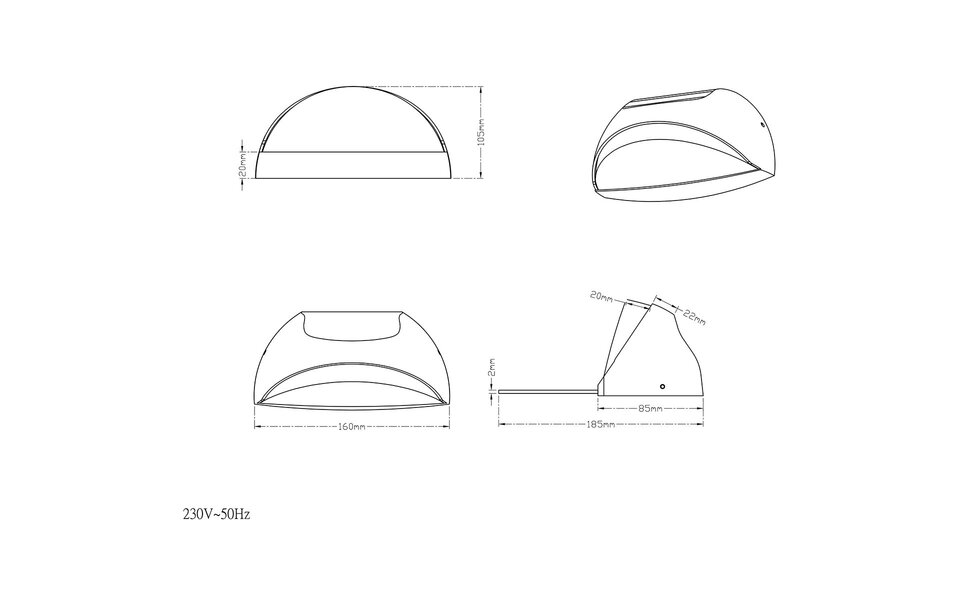 HLW LED Trion Magona 5W LED House Number Lighting - Waterproof IP54, Warm White 3000K, Matte Anthracite