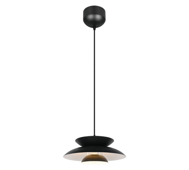 Trio Lighting Trio AMARILA hanglamp | 1x E27 max 40W | zwart | Ø 40 cm | IP20 | 150 cm