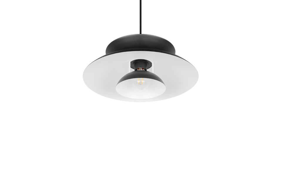 Trio Lighting Trio AMARILA hanglamp | 1x E27 max 40W | zwart | Ø 40 cm | IP20 | 150 cm