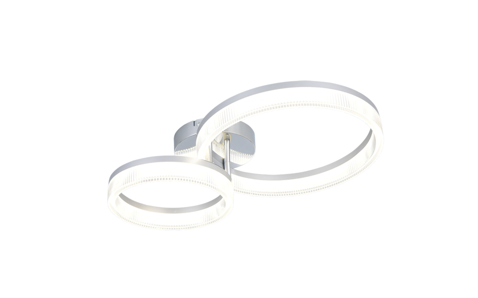 Trio Lighting Trio MOVA plafondlamp | LED | chroom | 51 x 33 cm | IP20 | 1x 22W | 3000 lm | 4000K
