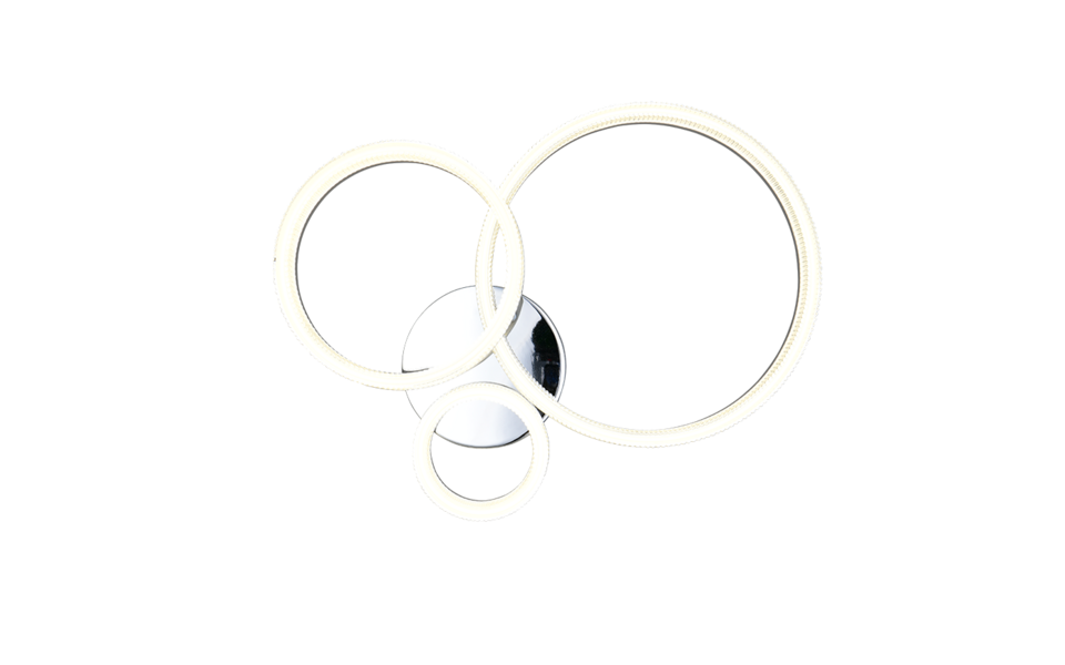 Trio Lighting Trio MOVA plafondlamp | LED | chroom | 51 x 40,5 cm | IP20 | 1x 32W | 4200 lm | 4000K