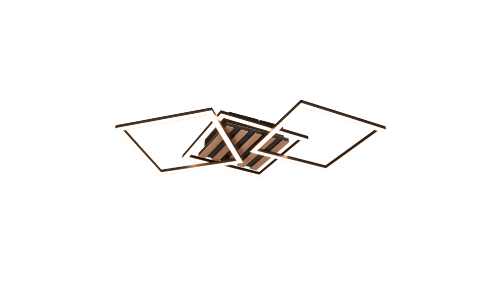 Trio Lighting Trio ZARO plafondlamp | LED | S14S Fitting | mat zwart | 74,5 x 35,5 cm | IP20 | 1x 30W | 3550 lm | 3000K