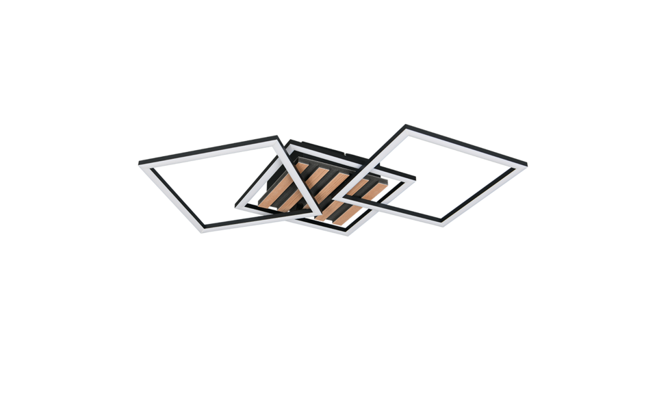 Trio Lighting Trio ZARO plafondlamp | LED | S14S Fitting | mat zwart | 74,5 x 35,5 cm | IP20 | 1x 30W | 3550 lm | 3000K