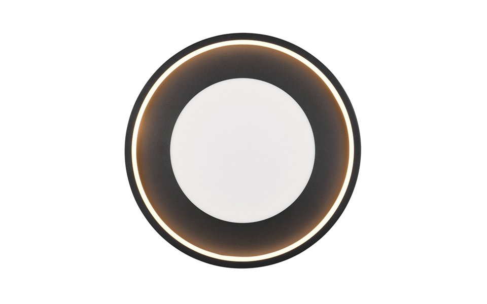 Trio Lighting Trio SOLEA ceiling light | 37W | black | Ø 40 cm | IP20 | 7.5 cm