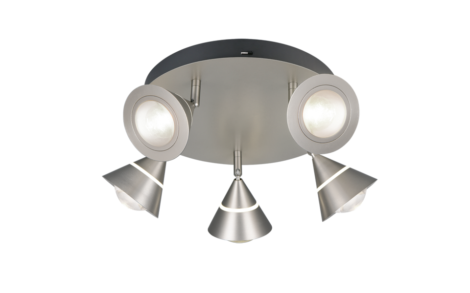 Trio Lighting Trio ROMEO plafondlamp | LED | nikkel mat | Ø 30 cm | IP20 | 5x 7W | 700 lm | 2300+3000+4000K Trio Lighting Trio ROMEO plafondlamp | LED | nikkel mat | Ø 30 cm | IP20 | 5x 7W | 700 lm | 2300+3000+4000K