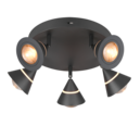 Trio Lighting Trio ROMEO LED ceiling light | 5x 7W 820 lm 4000K | black | Ø 20 cm | IP20 | 16.5 cm