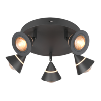 Trio ROMEO LED ceiling light | black | Ø 20 cm | IP20