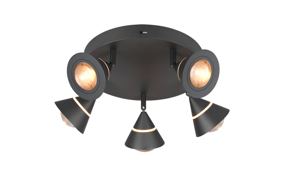 Trio Lighting Trio ROMEO LED ceiling light | 5x 7W 820 lm 4000K | black | Ø 20 cm | IP20 | 16.5 cm Trio Lighting Trio ROMEO LED ceiling light | 5x 7W 820 lm 4000K | black | Ø 20 cm | IP20 | 16.5 cm