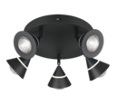 Trio Lighting Trio ROMEO LED ceiling light | 5x 7W 820 lm 4000K | black | Ø 20 cm | IP20 | 16.5 cm