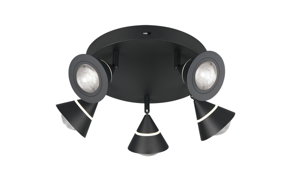 Trio Lighting Trio ROMEO LED ceiling light | 5x 7W 820 lm 4000K | black | Ø 20 cm | IP20 | 16.5 cm Trio Lighting Trio ROMEO LED ceiling light | 5x 7W 820 lm 4000K | black | Ø 20 cm | IP20 | 16.5 cm