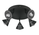 Trio Lighting Trio ROMEO plafondlamp | LED | mat zwart | Ø 28 cm | IP20 | 5x 7W | 700 lm | 2300+3000+4000K