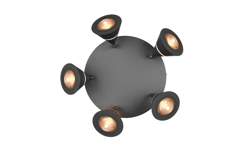 Trio Lighting Trio ROMEO plafondlamp | LED | mat zwart | Ø 28 cm | IP20 | 5x 7W | 700 lm | 2300+3000+4000K Trio Lighting Trio ROMEO plafondlamp | LED | mat zwart | Ø 28 cm | IP20 | 5x 7W | 700 lm | 2300+3000+4000K